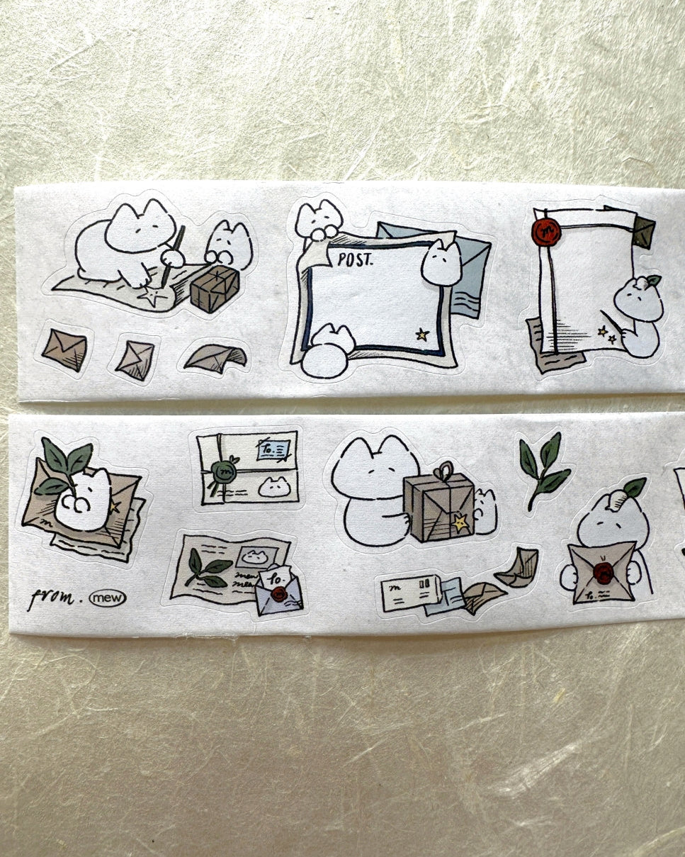 Mewmewbeam - Letter kiss-cut paper tape SAMPLES