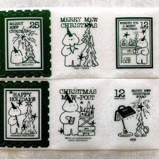 Mewmewbeam - Christmas Stamp kiss-cut glitter tape SAMPLES