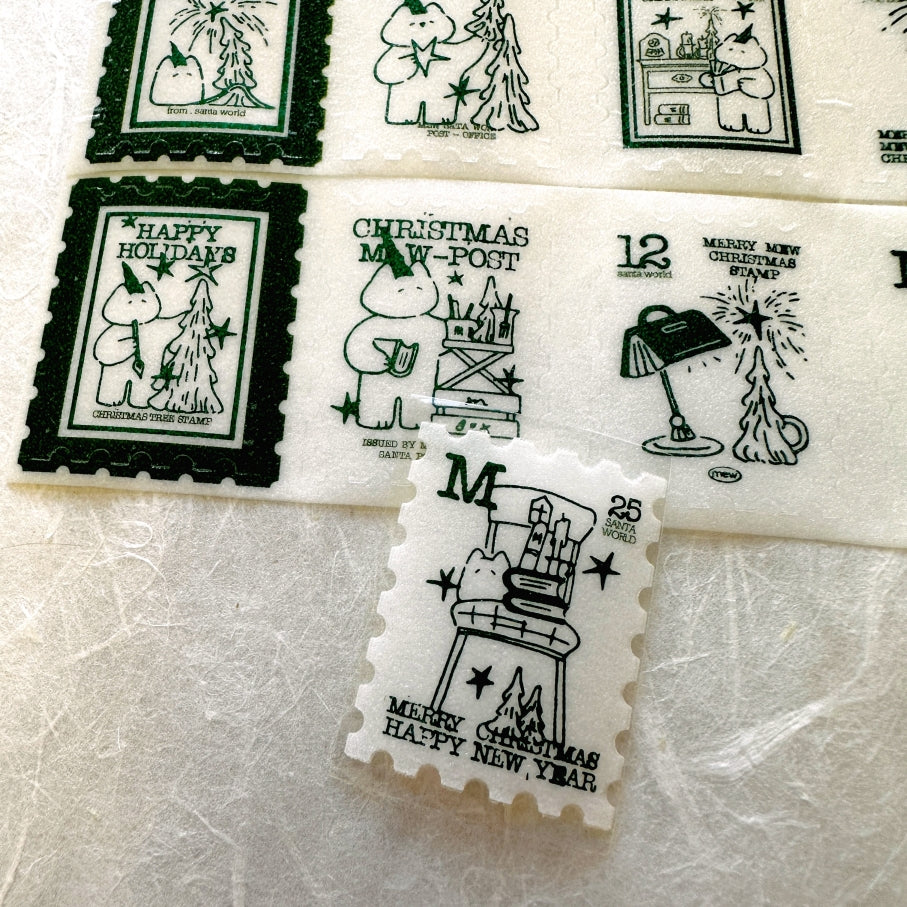 Mewmewbeam - Christmas Stamp kiss-cut glitter tape SAMPLES