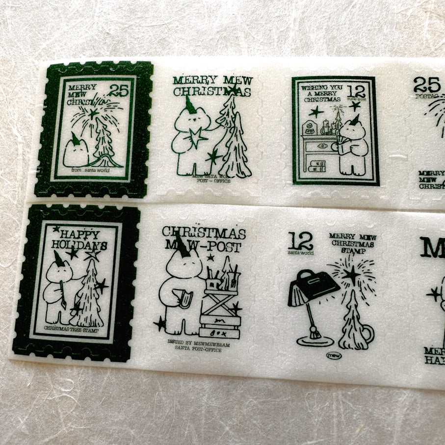 Mewmewbeam - Christmas Stamp kiss-cut glitter tape SAMPLES