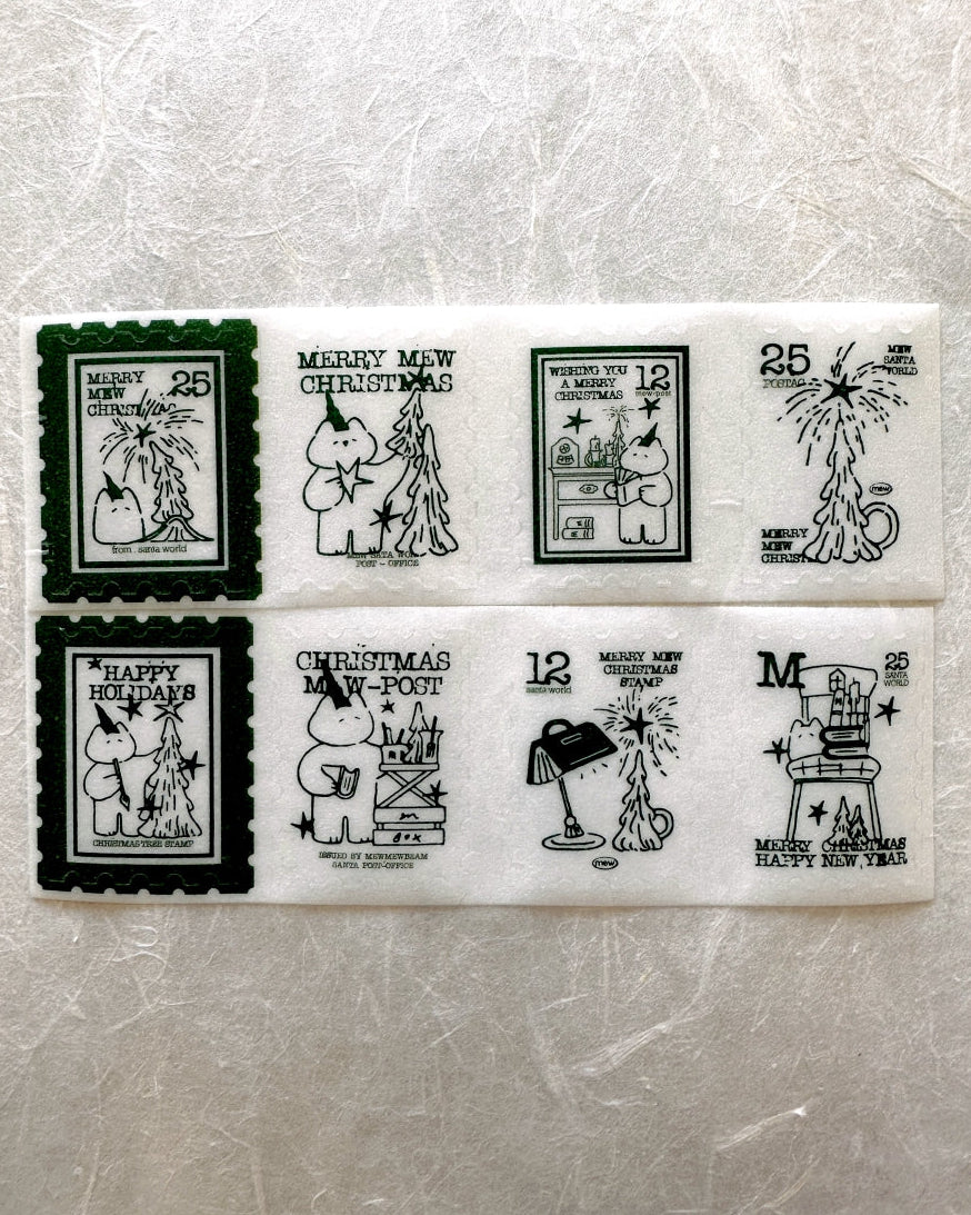Mewmewbeam - Christmas Stamp kiss-cut glitter tape SAMPLES