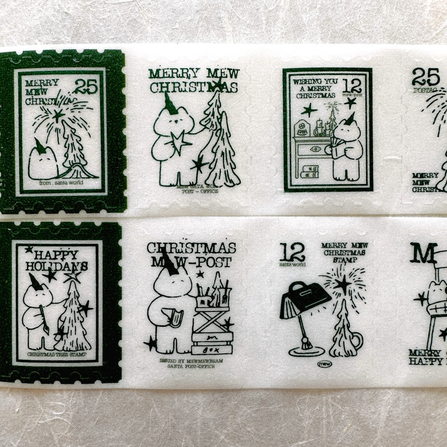 Mewmewbeam - Christmas Stamp kiss-cut glitter tape SAMPLES
