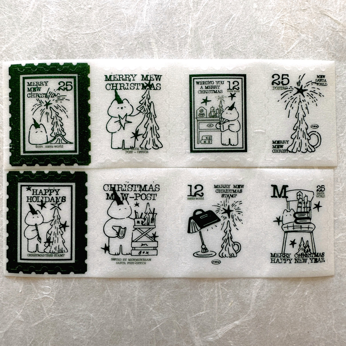 Mewmewbeam - Christmas Stamp kiss-cut glitter tape SAMPLES