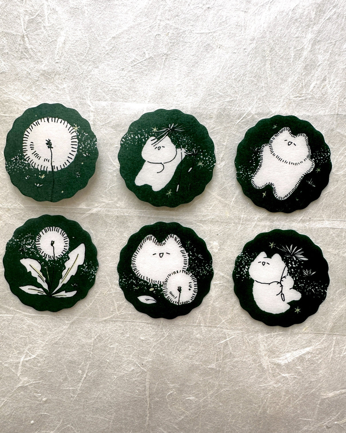 Mewmewbeam - Dandelion die-cut washi sticker roll SAMPLES