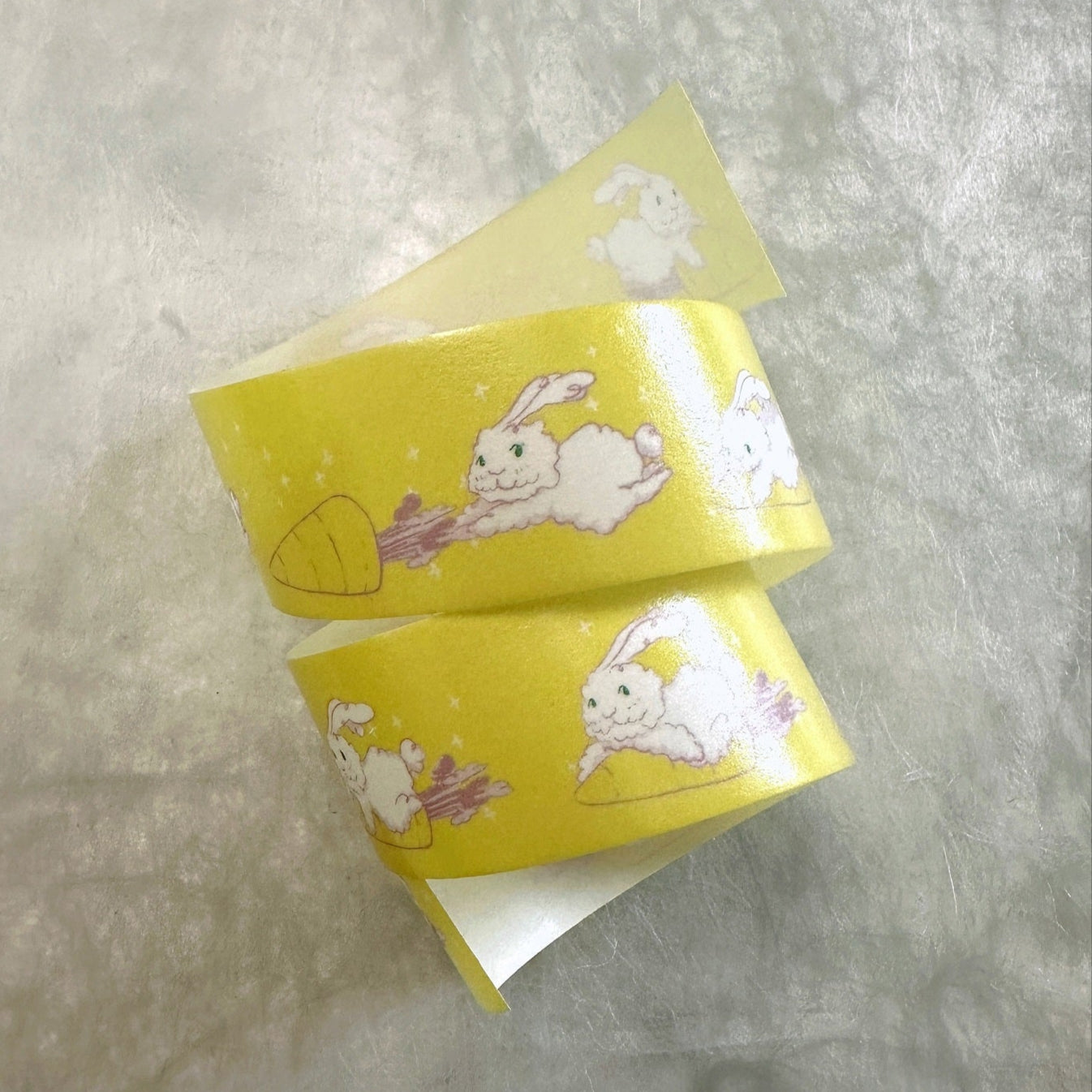 MSRY Stationery - Curly Bunny & Her Carrot Spaceship washi tape SAMPLES