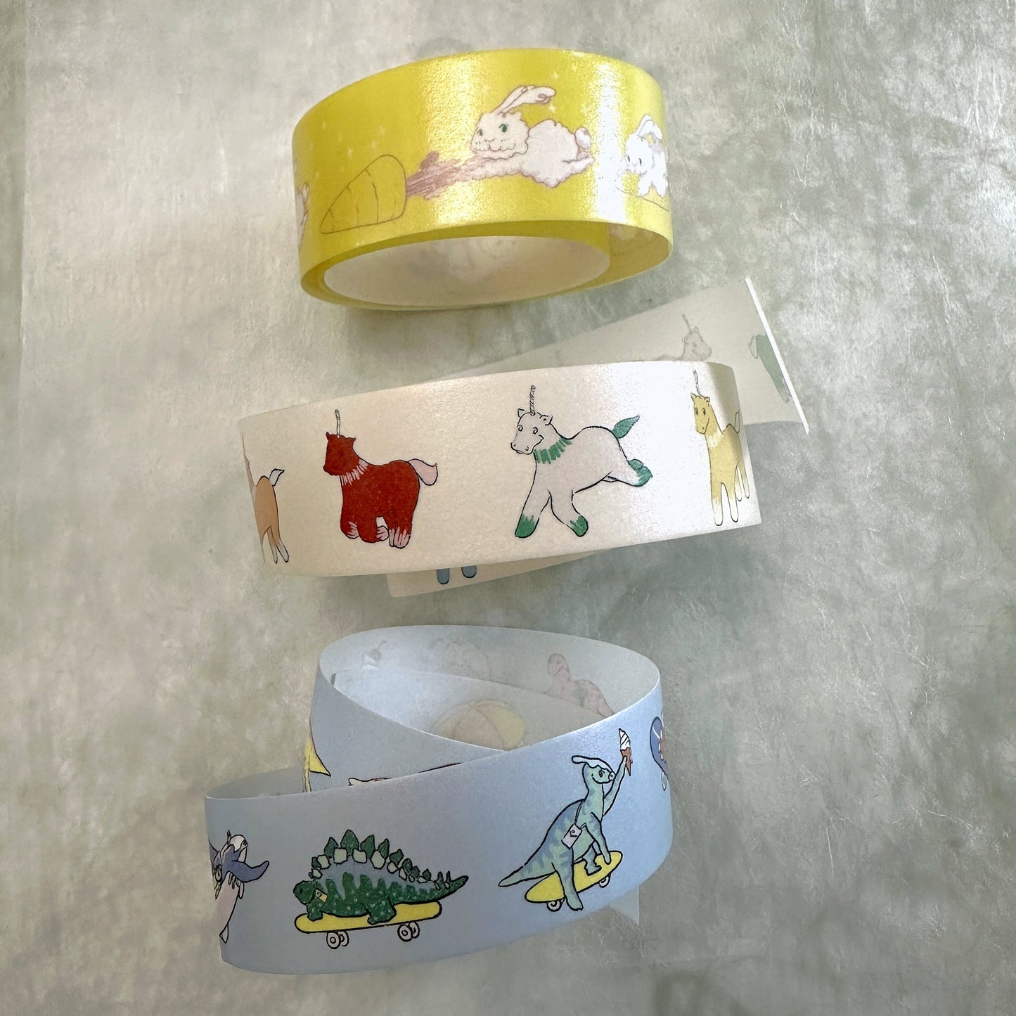 MSRY Stationery - Curly Bunny & Her Carrot Spaceship washi tape SAMPLES