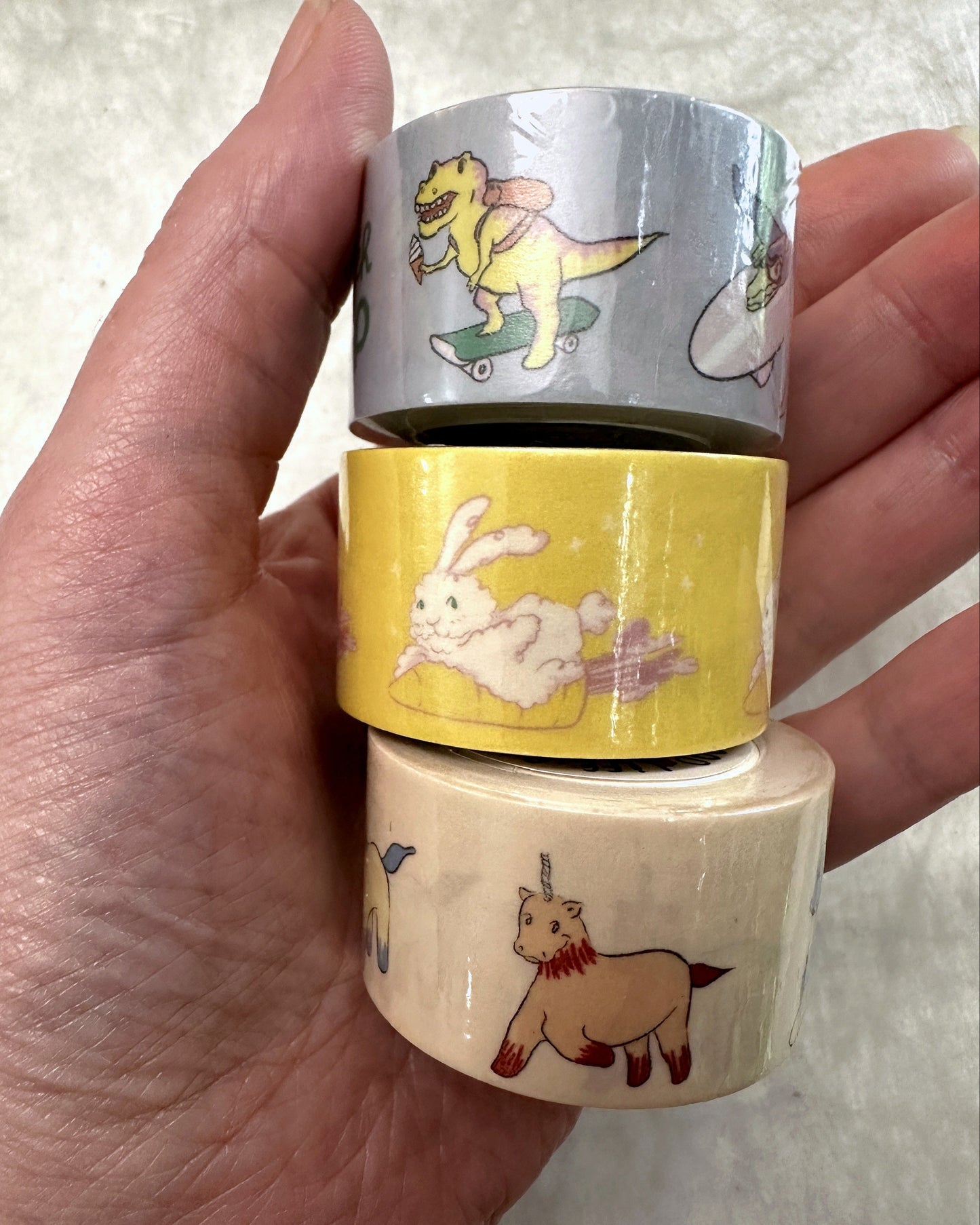 MSRY Stationery - Curly Bunny & Her Carrot Spaceship washi tape SAMPLES