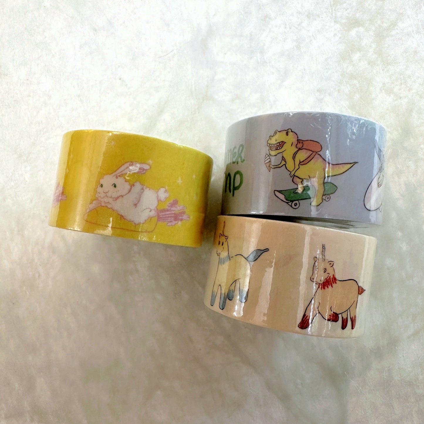 MSRY Stationery - Curly Bunny & Her Carrot Spaceship washi tape SAMPLES