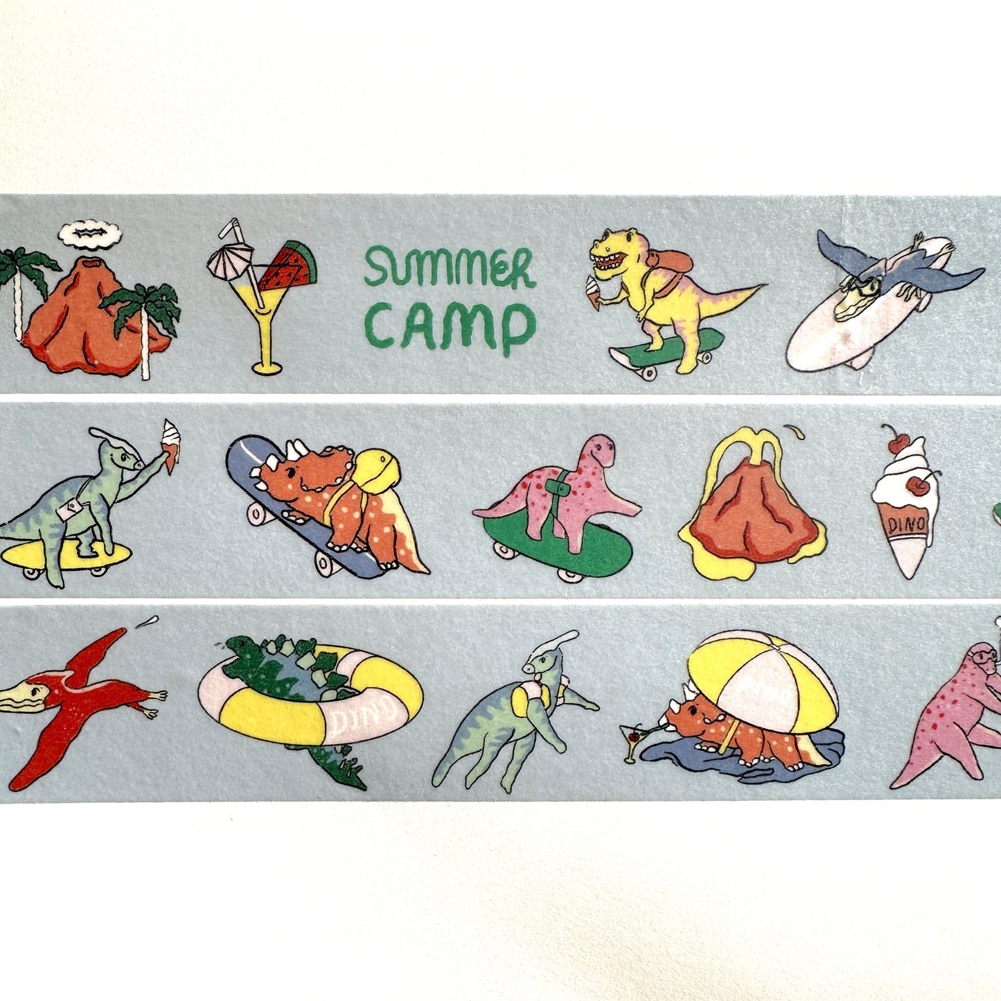 MSRY Stationery - Dino's Summer Camp washi tape SAMPLES
