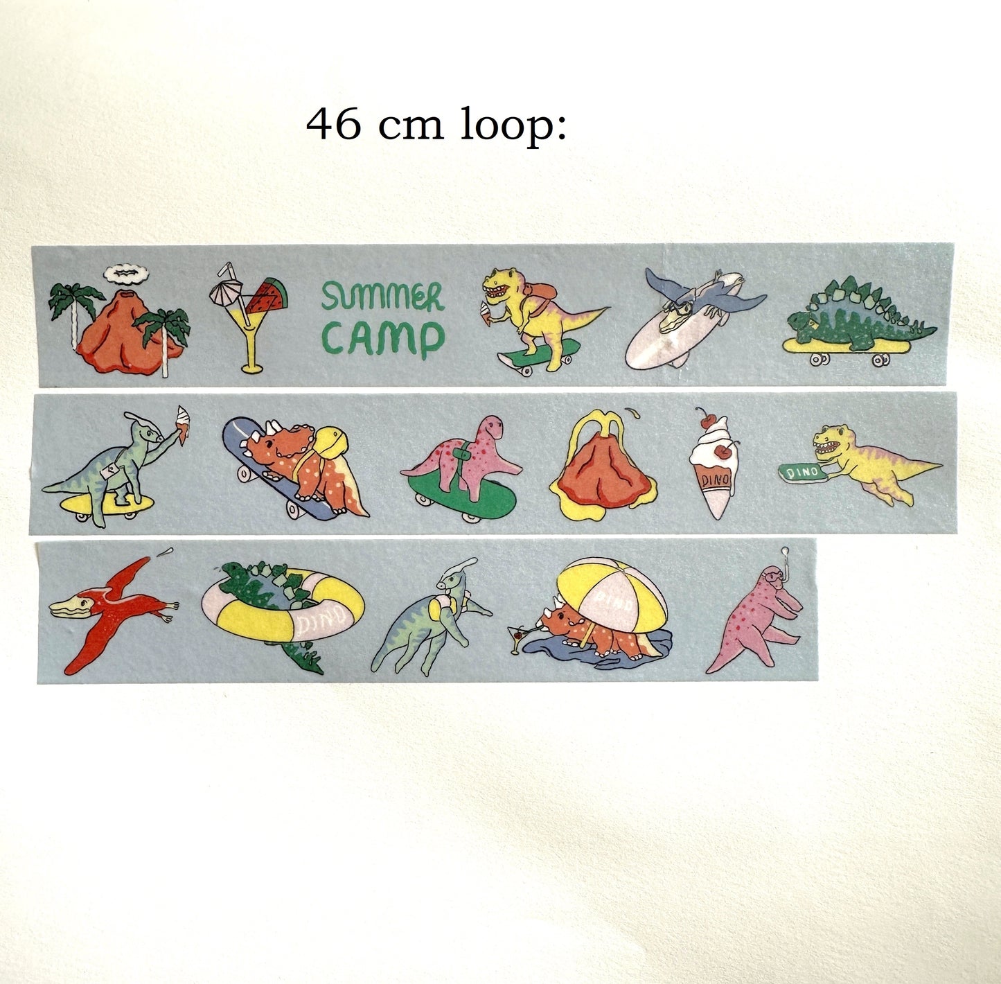MSRY Stationery - Dino's Summer Camp washi tape SAMPLES