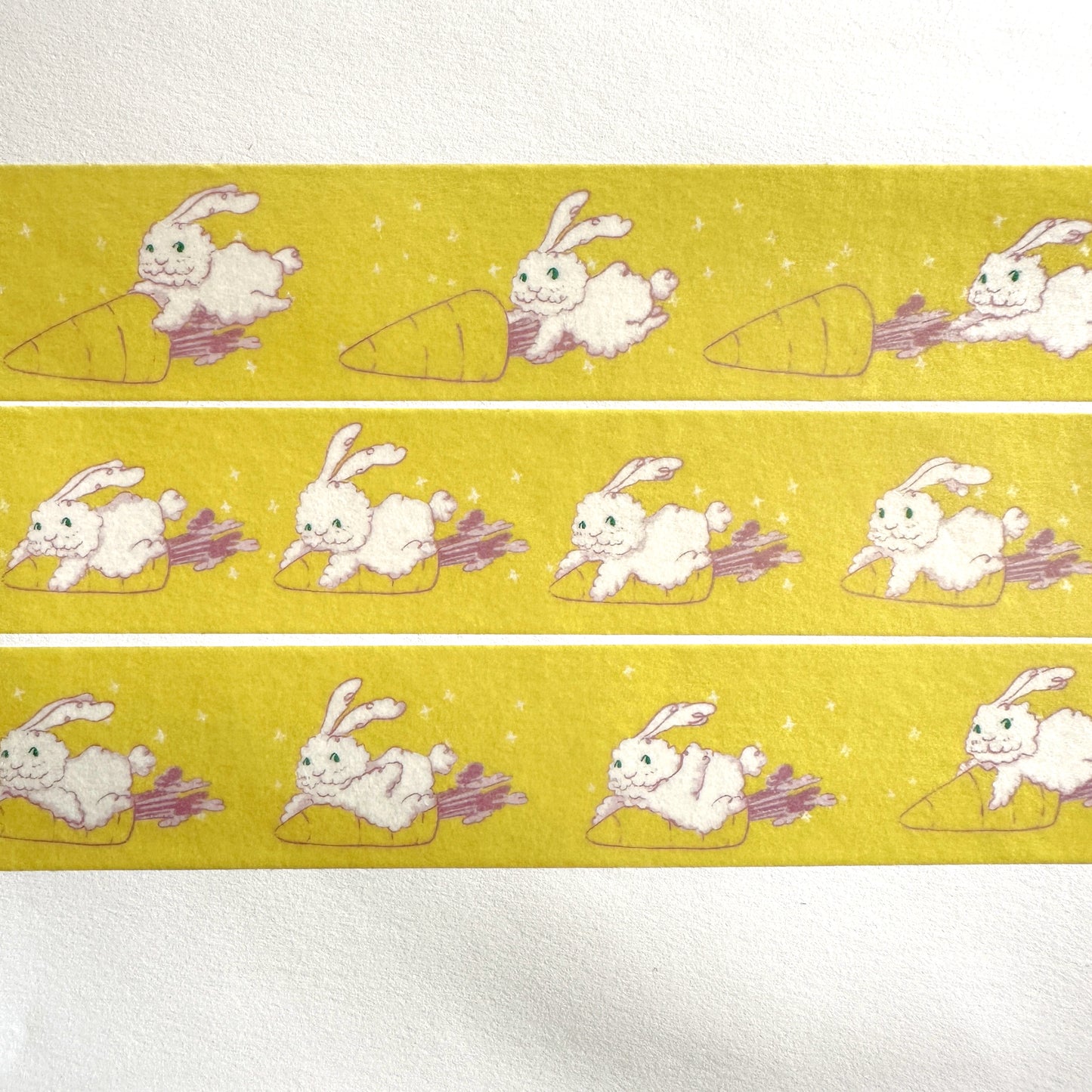 MSRY Stationery - Curly Bunny & Her Carrot Spaceship washi tape SAMPLES