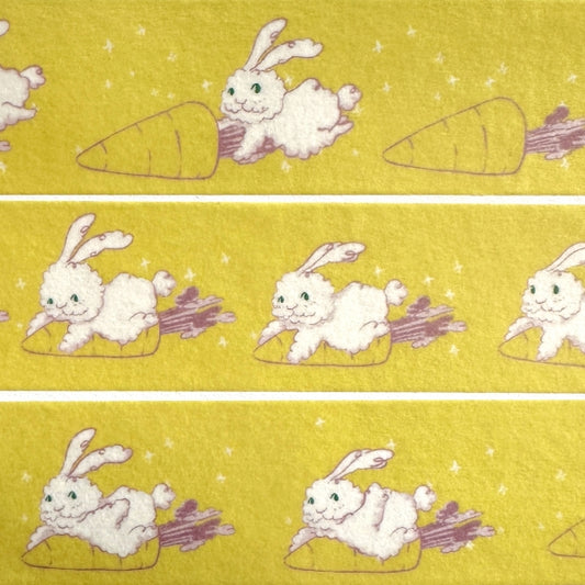 MSRY Stationery - Curly Bunny & Her Carrot Spaceship washi tape SAMPLES