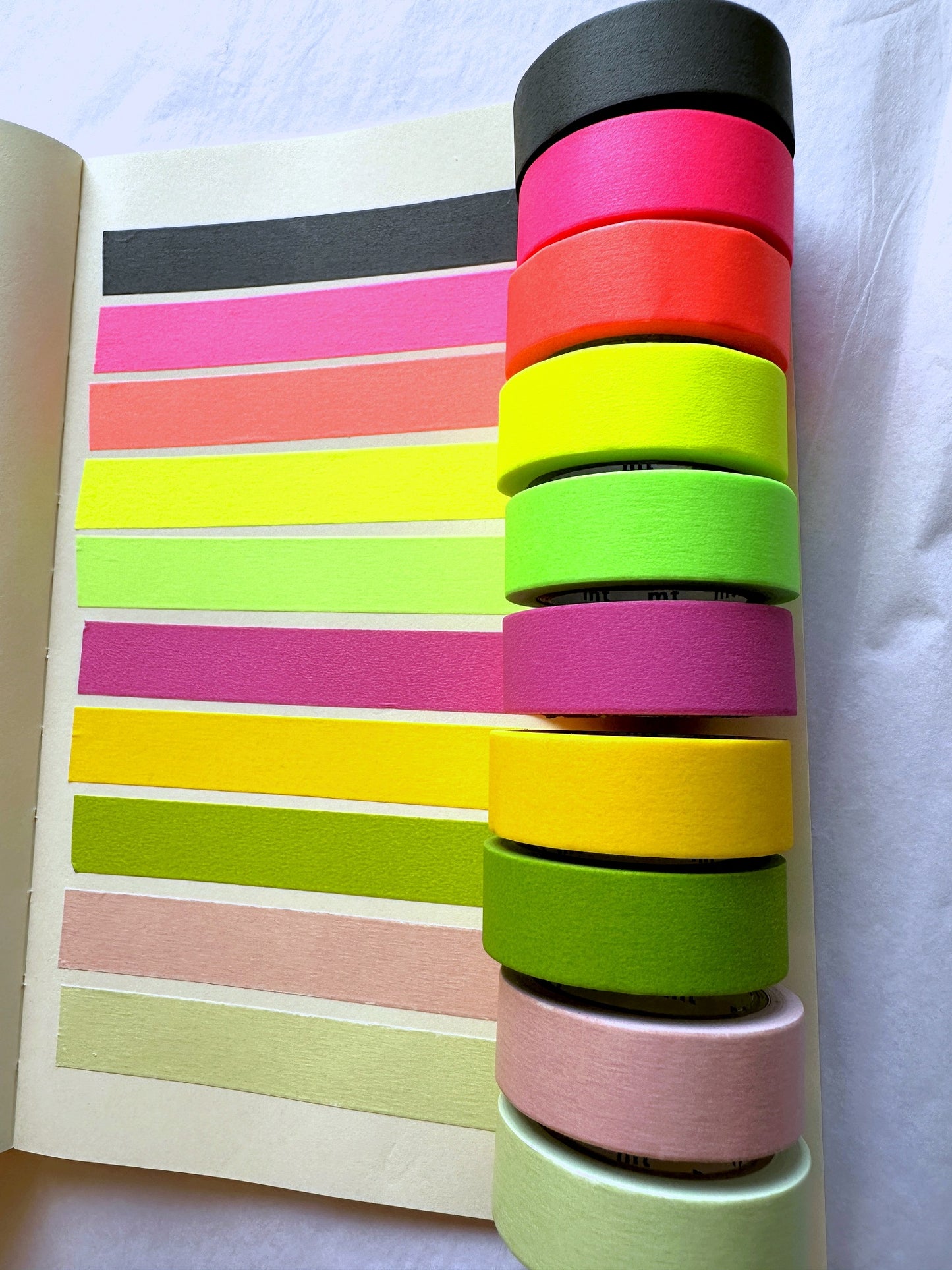 MT - Basic Tone Matte & Shocking solids washi tapes 8-color SAMPLER