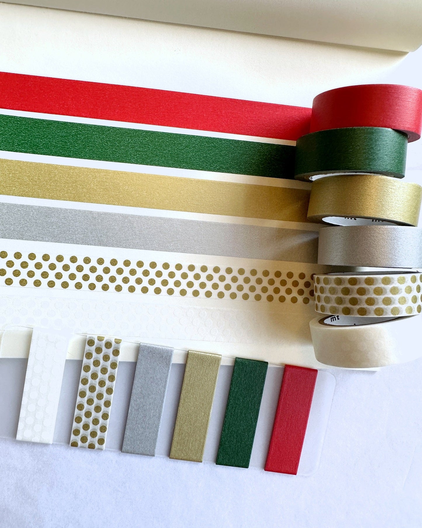 MT - Christmas basic tone washi tapes 6-color SAMPLER