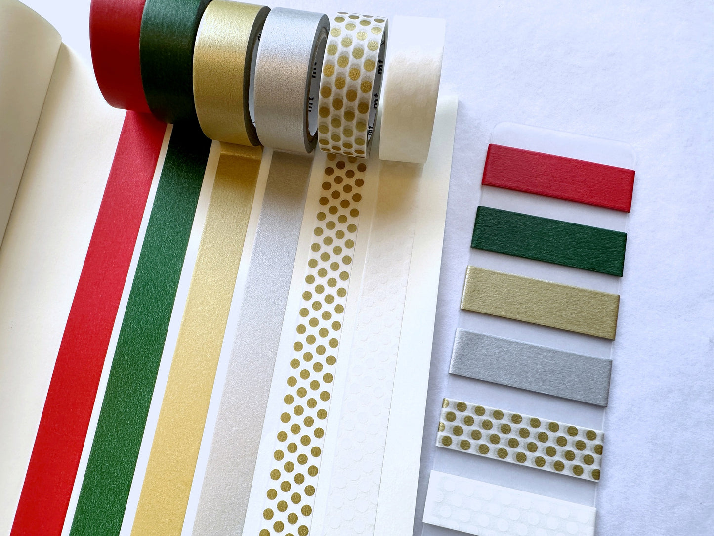 MT - Christmas basic tone washi tapes 6-color SAMPLER