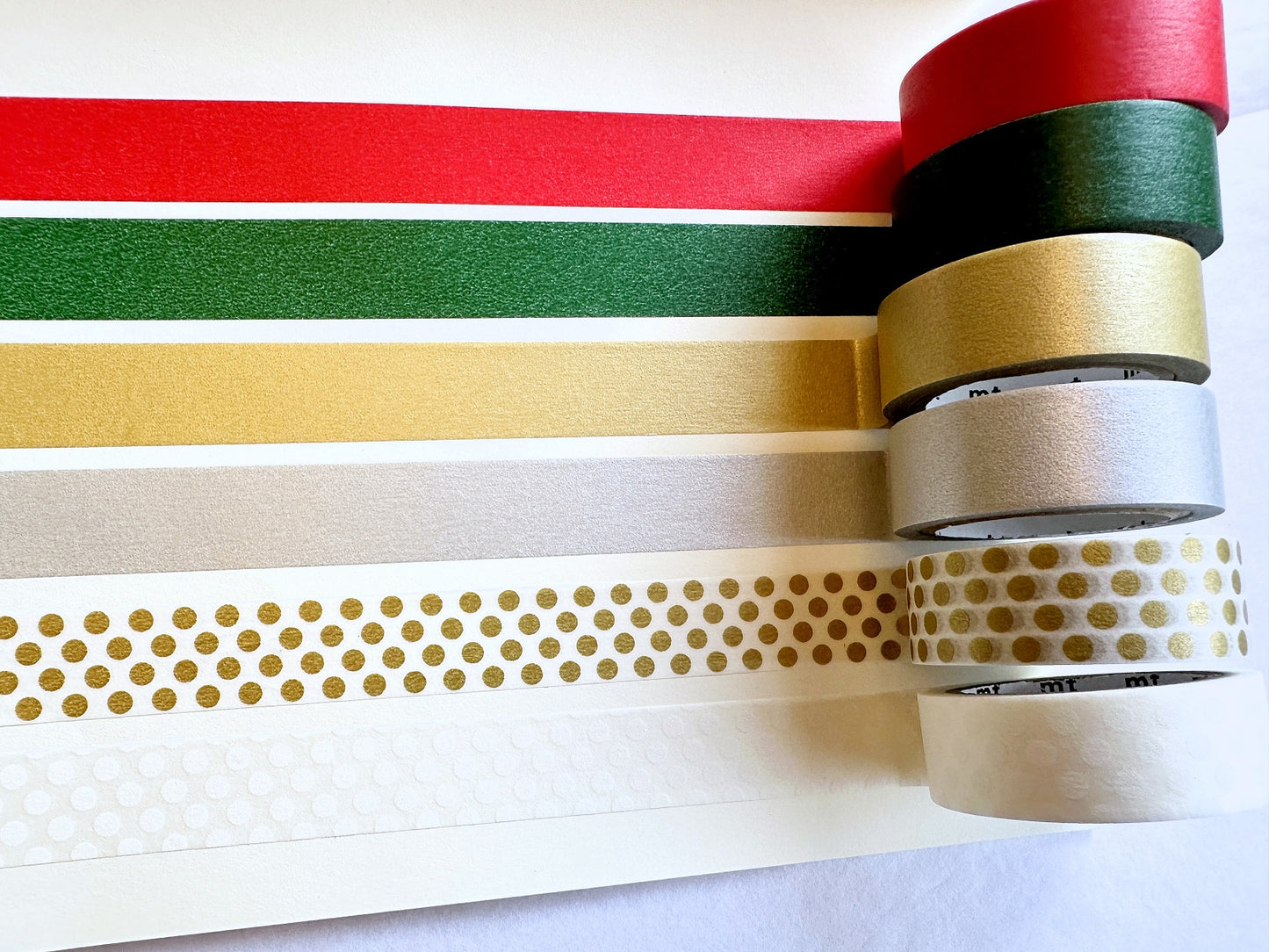 MT - Christmas basic tone washi tapes 6-color SAMPLER
