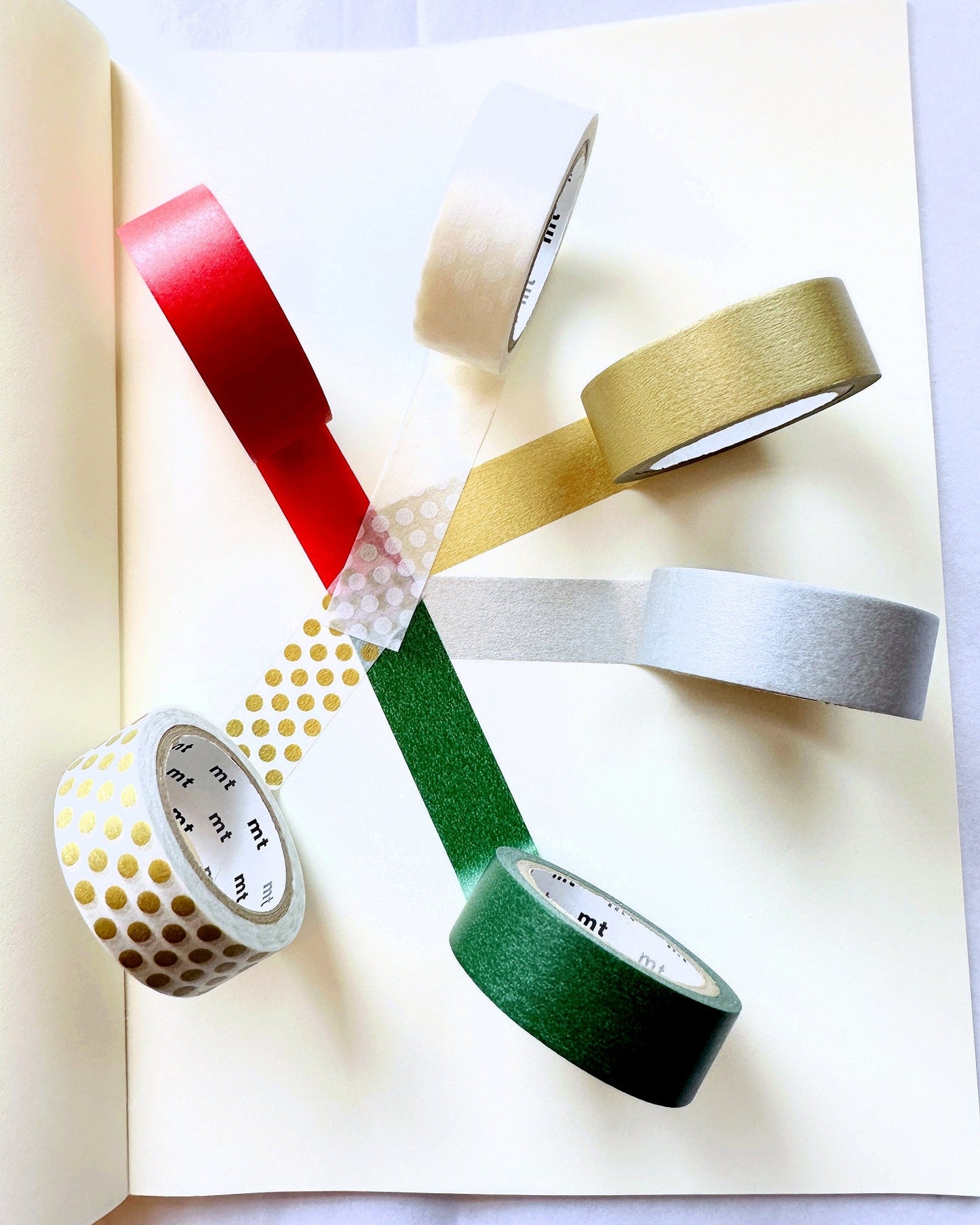 MT - Christmas basic tone washi tapes 6-color SAMPLER