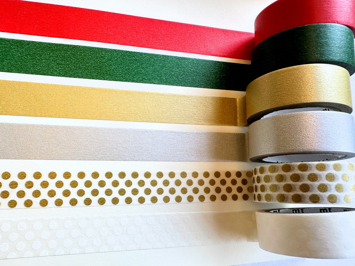MT - Christmas basic tone washi tapes 6-color SAMPLER