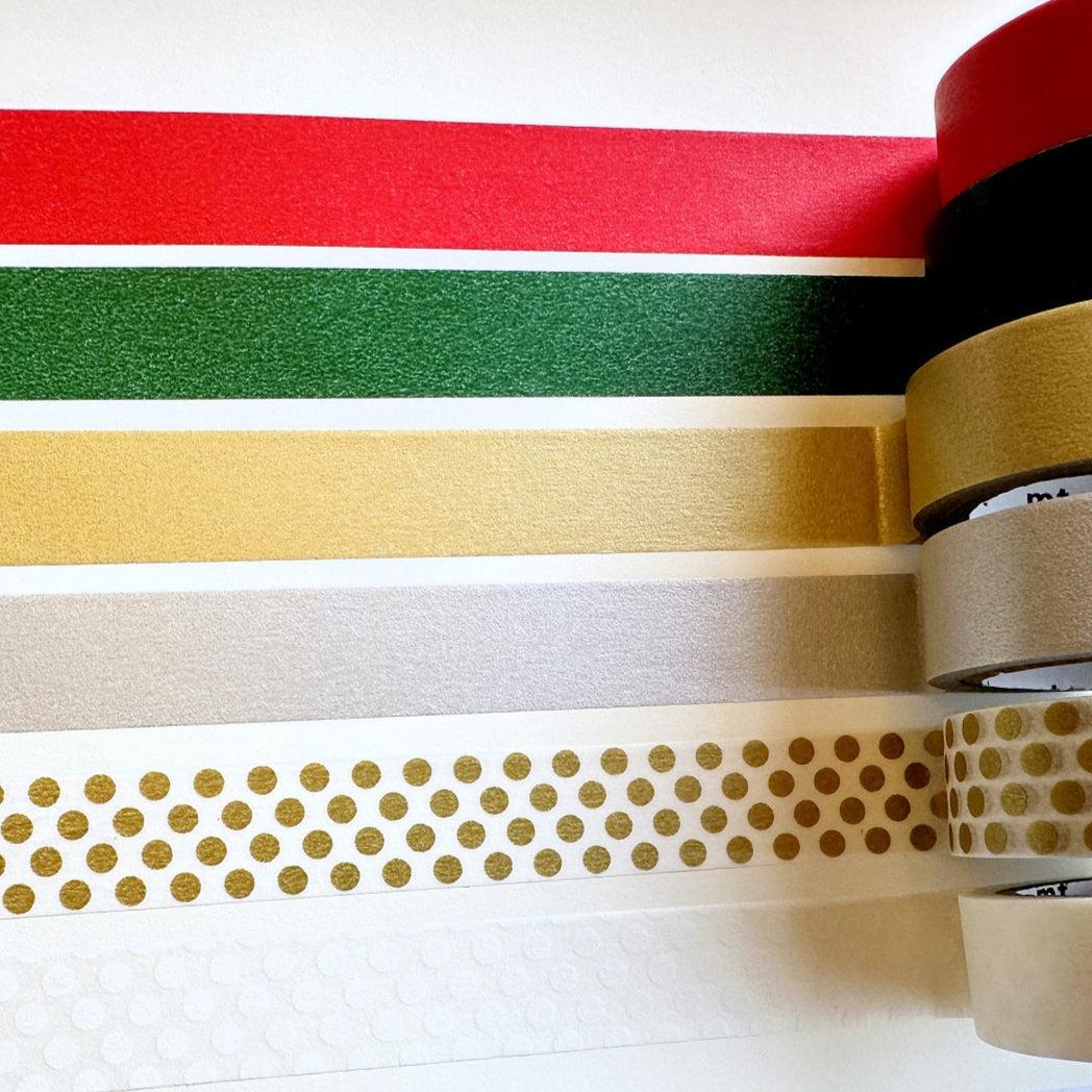 MT - Christmas basic tone washi tapes 6-color SAMPLER