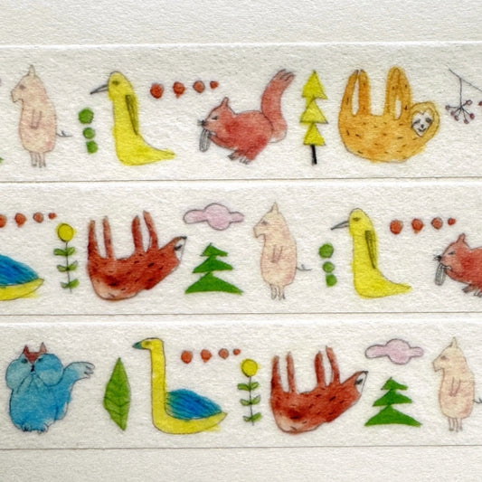 mt x Regaro Papiro - Animal Mascots washi tape SAMPLES