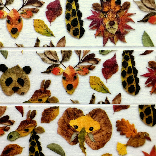 mt EX - Autumn Leaves and Animals washi tape SAMPLES