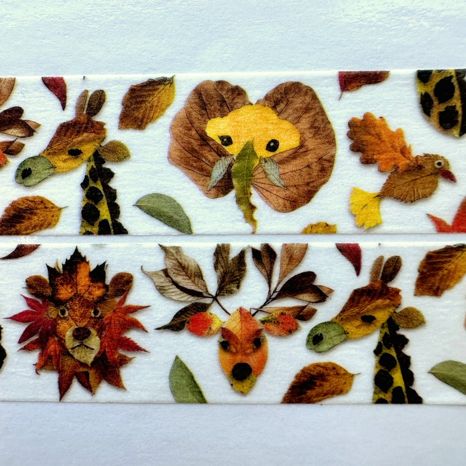 mt EX - Autumn Leaves and Animals washi tape SAMPLES