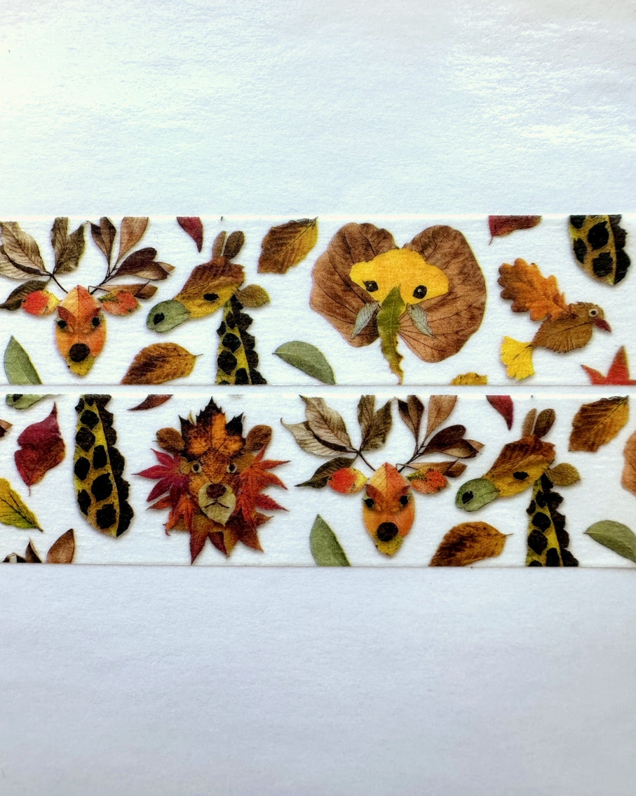 mt EX - Autumn Leaves and Animals washi tape SAMPLES