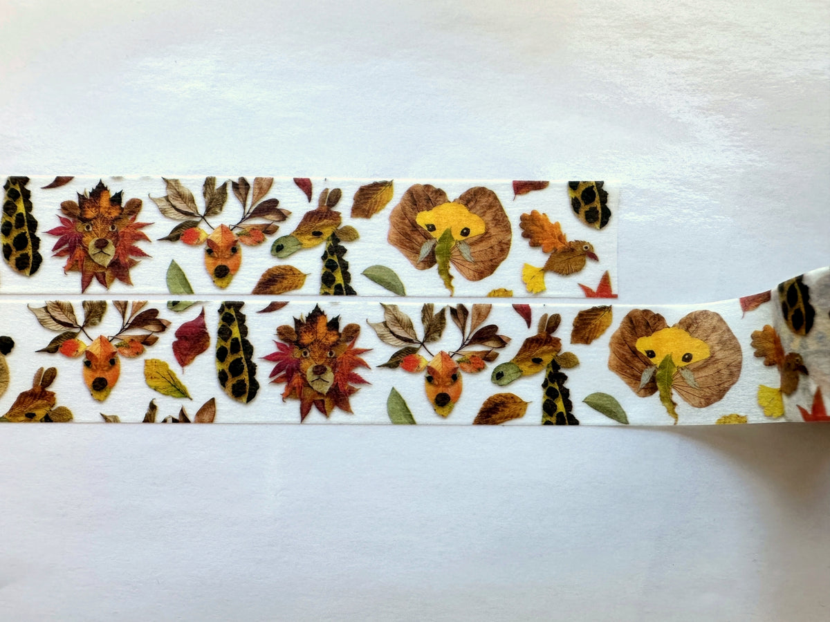 mt EX - Autumn Leaves and Animals washi tape SAMPLES