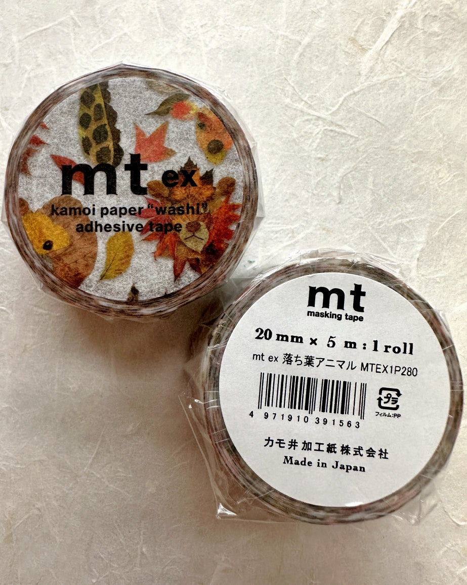 mt EX - Autumn Leaves and Animals washi tape SAMPLES