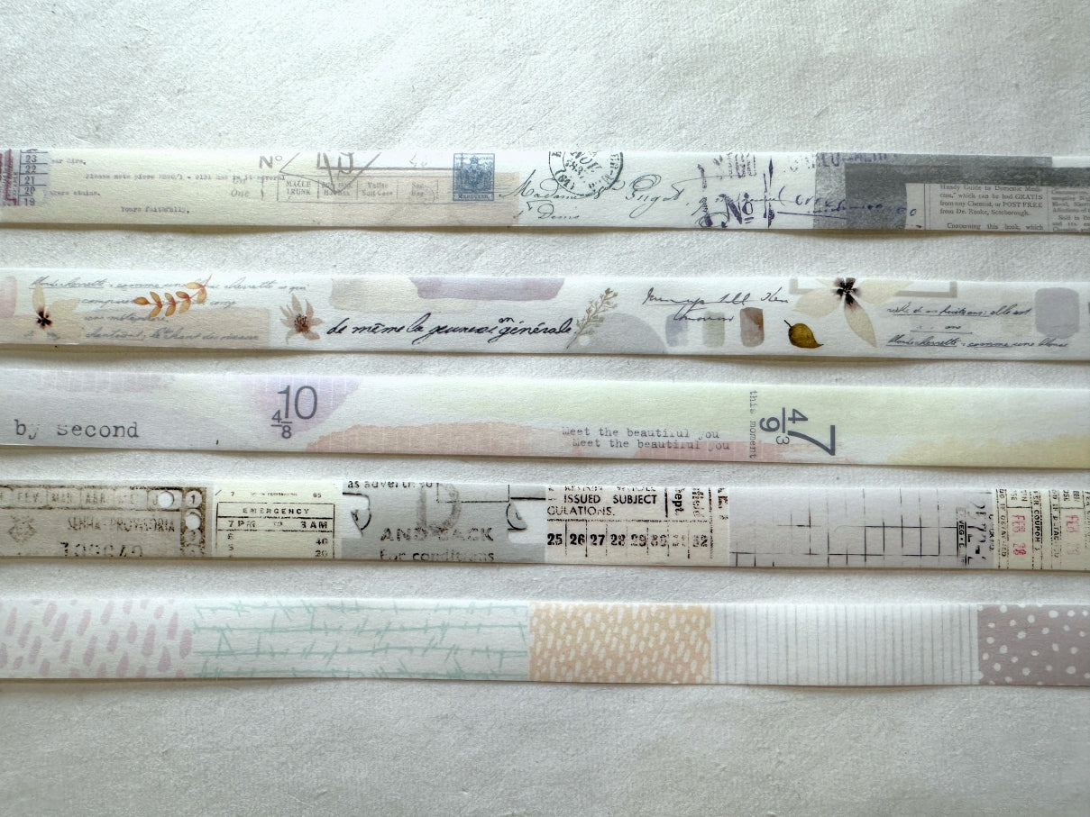 MU Lifestyle - Shape Tear #01-05 pre-cut washi tape SAMPLES