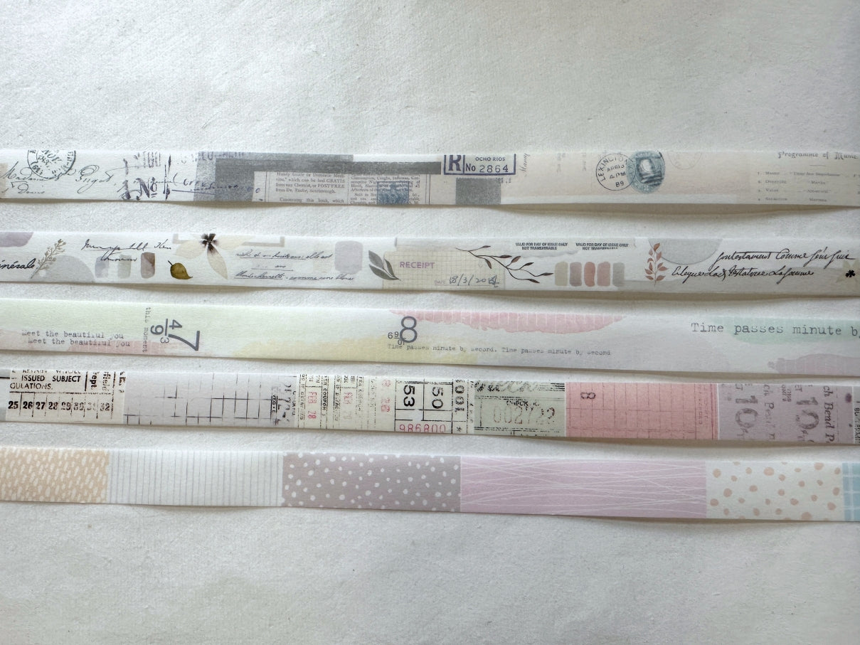 MU Lifestyle - Shape Tear #01-05 pre-cut washi tape SAMPLES