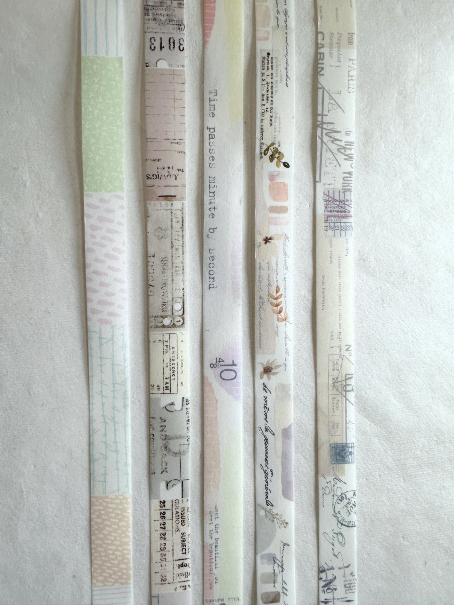 MU Lifestyle - Shape Tear #01-05 pre-cut washi tape SAMPLES
