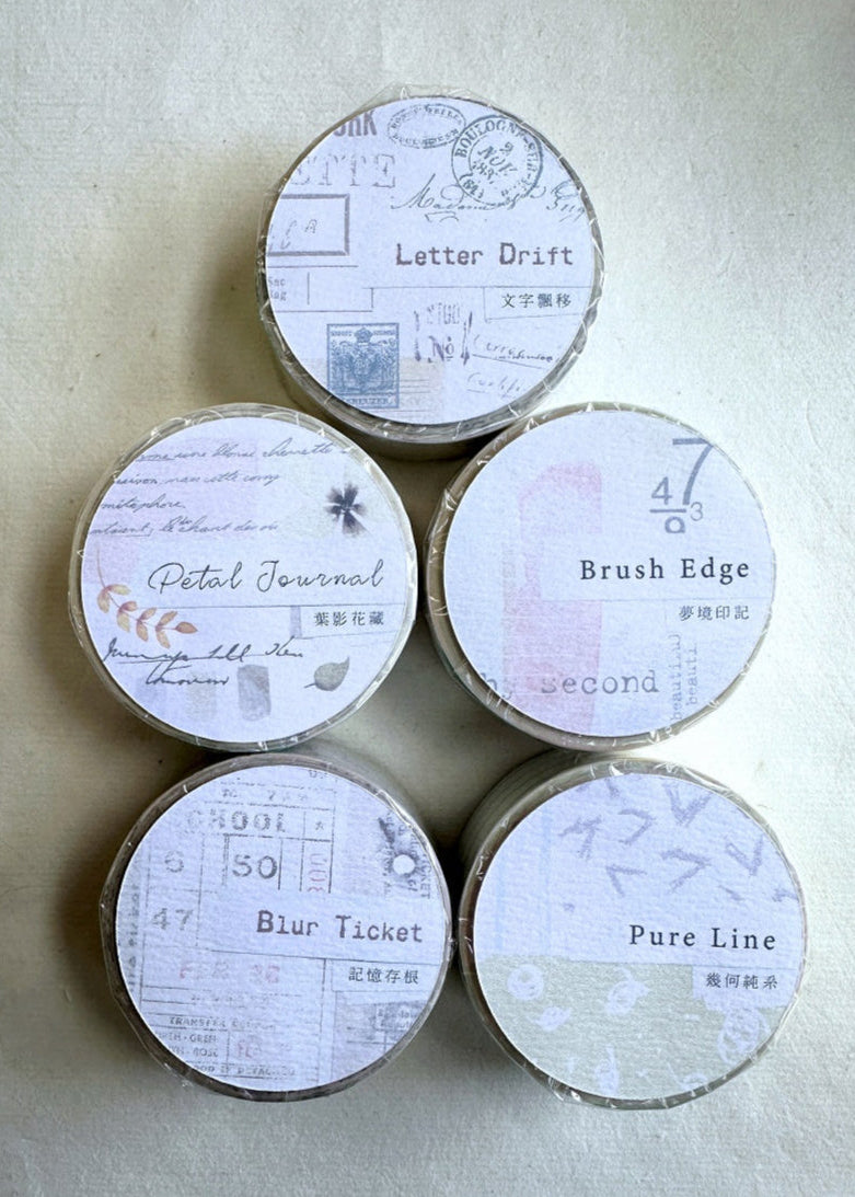 MU Lifestyle - Shape Tear #01-05 pre-cut washi tape SAMPLES