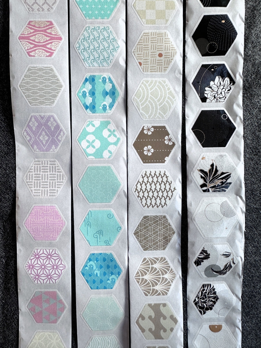 Manjusaka - Bronze-gold hexagon die-cut washi tape SAMPLES