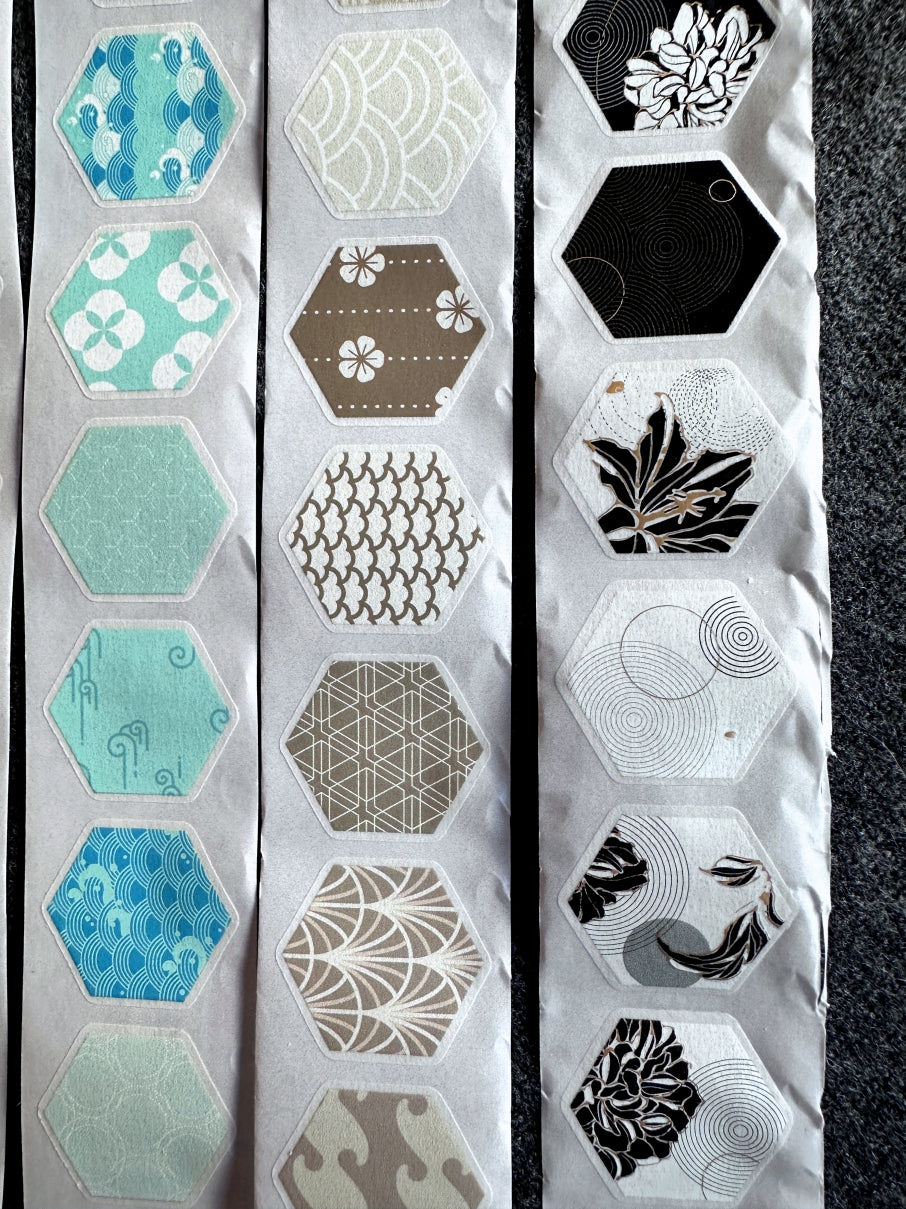 Manjusaka - Bronze-gold hexagon die-cut washi tape SAMPLES