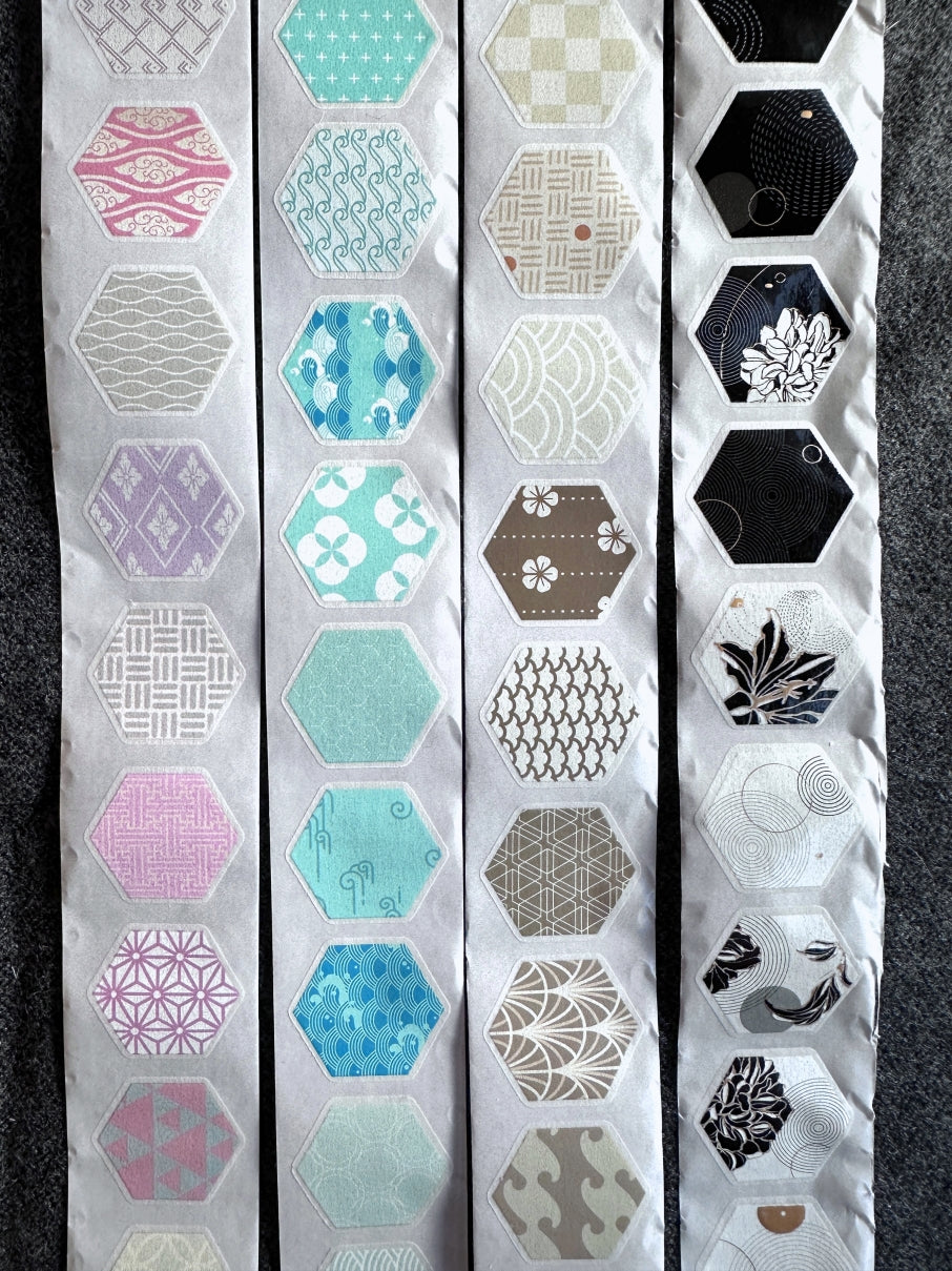 Manjusaka - Bronze-gold hexagon die-cut washi tape SAMPLES