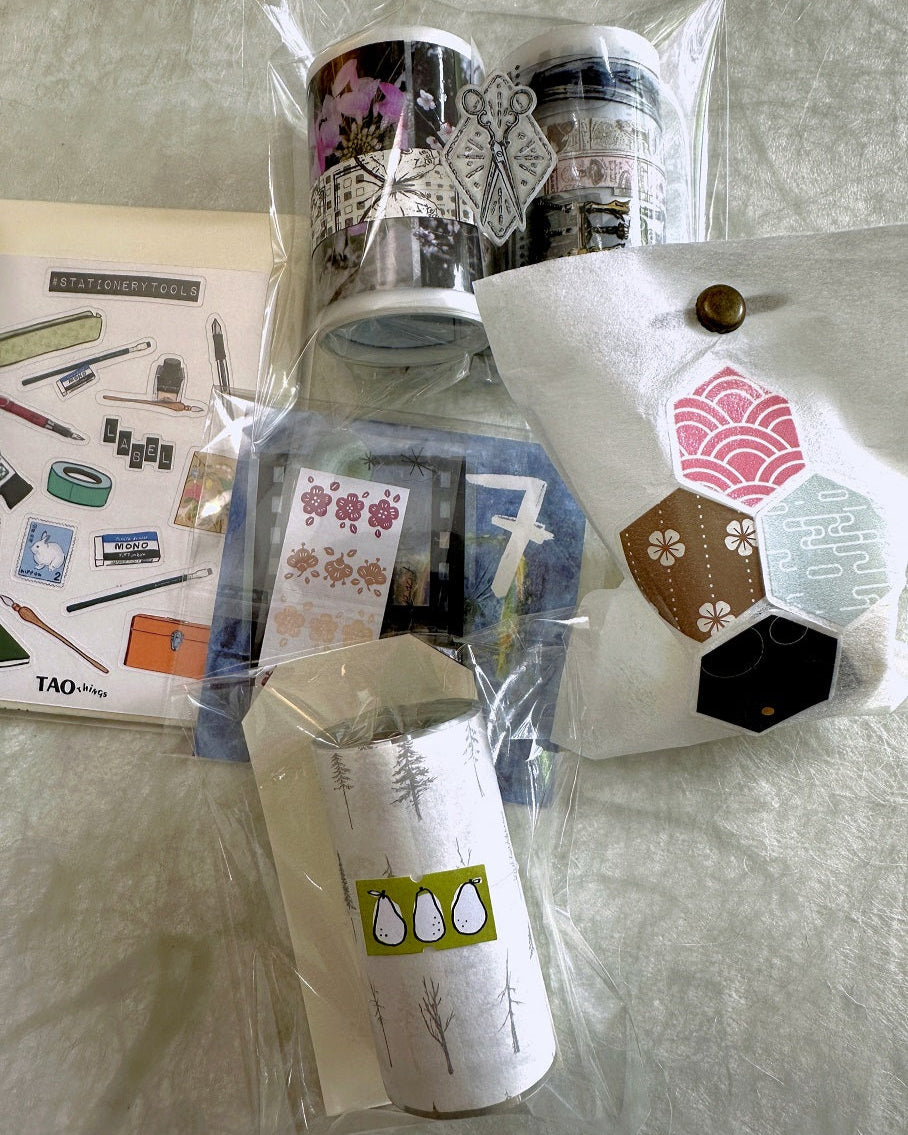 Manjusaka - Bronze-gold hexagon die-cut washi tape SAMPLES