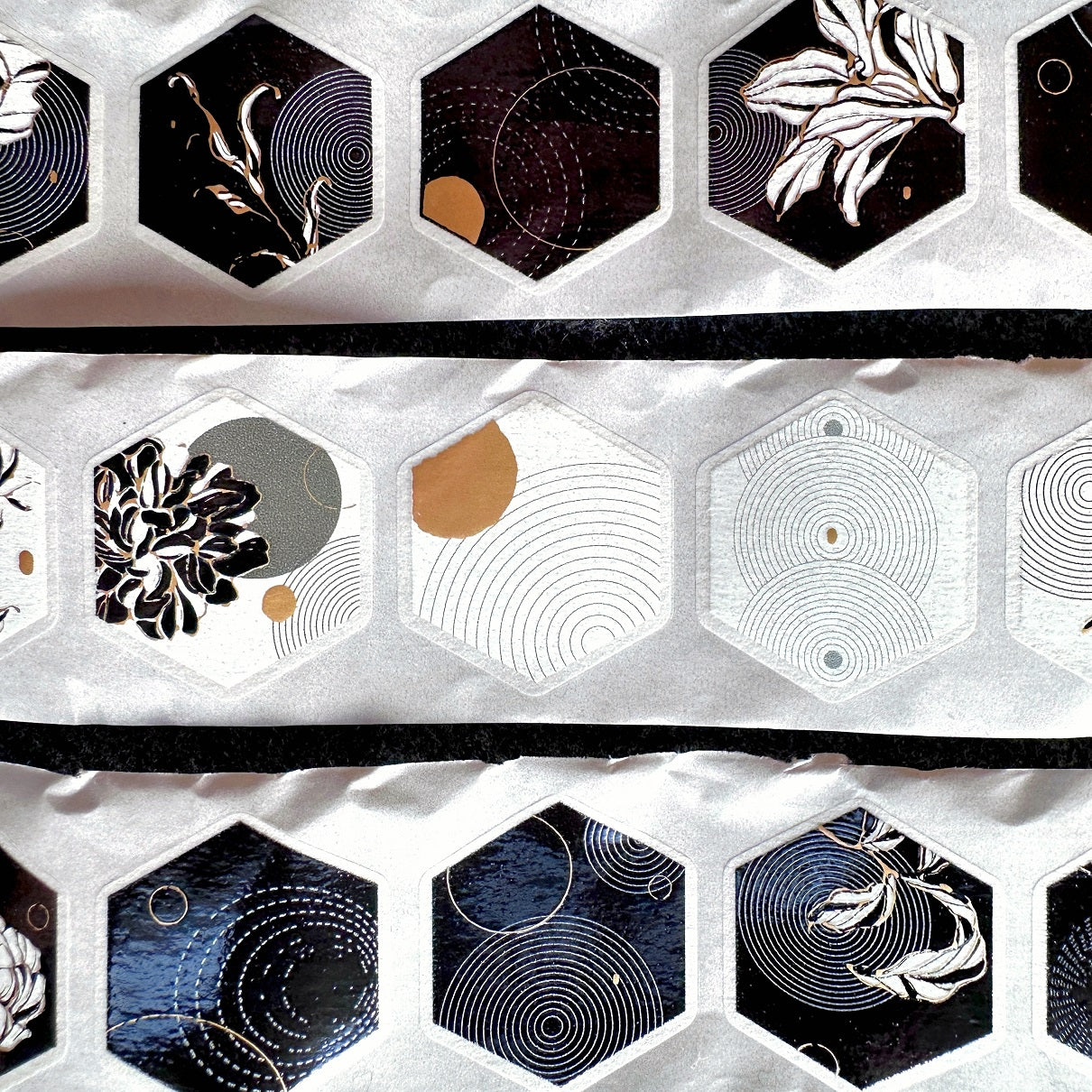 Manjusaka - Bronze-gold hexagon die-cut washi tape SAMPLES