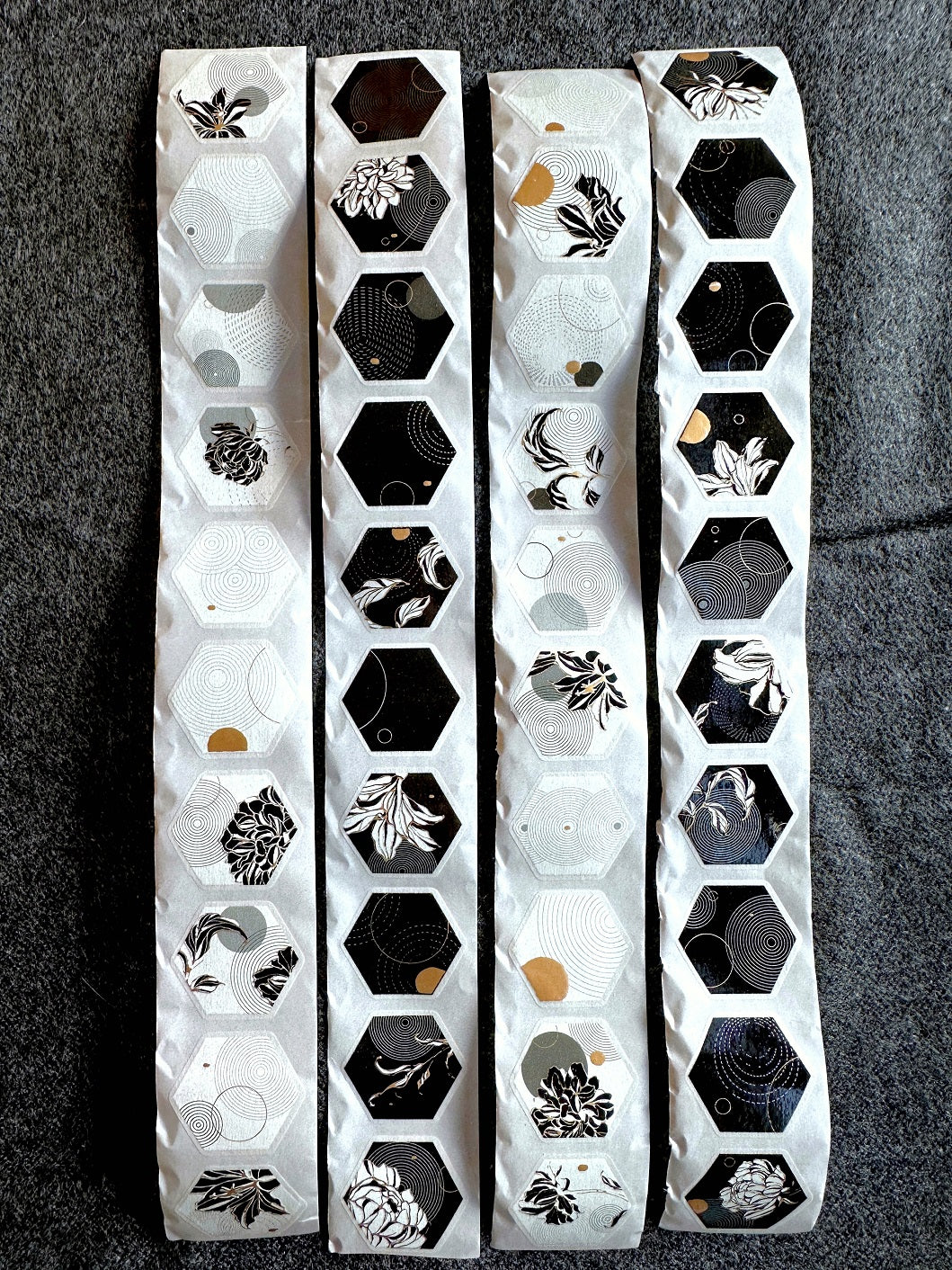 Manjusaka - Bronze-gold hexagon die-cut washi tape SAMPLES