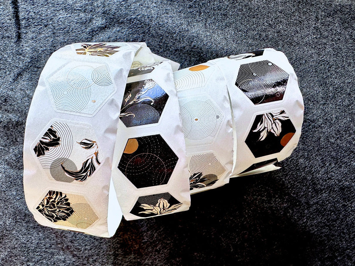 Manjusaka - Bronze-gold hexagon die-cut washi tape SAMPLES