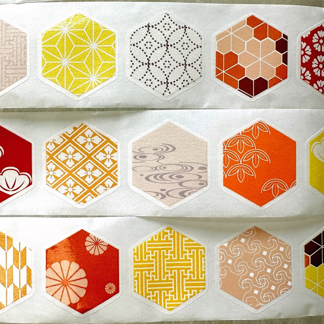 Manjusaka - Chrysanthemum hexagon die-cut washi tape SAMPLES