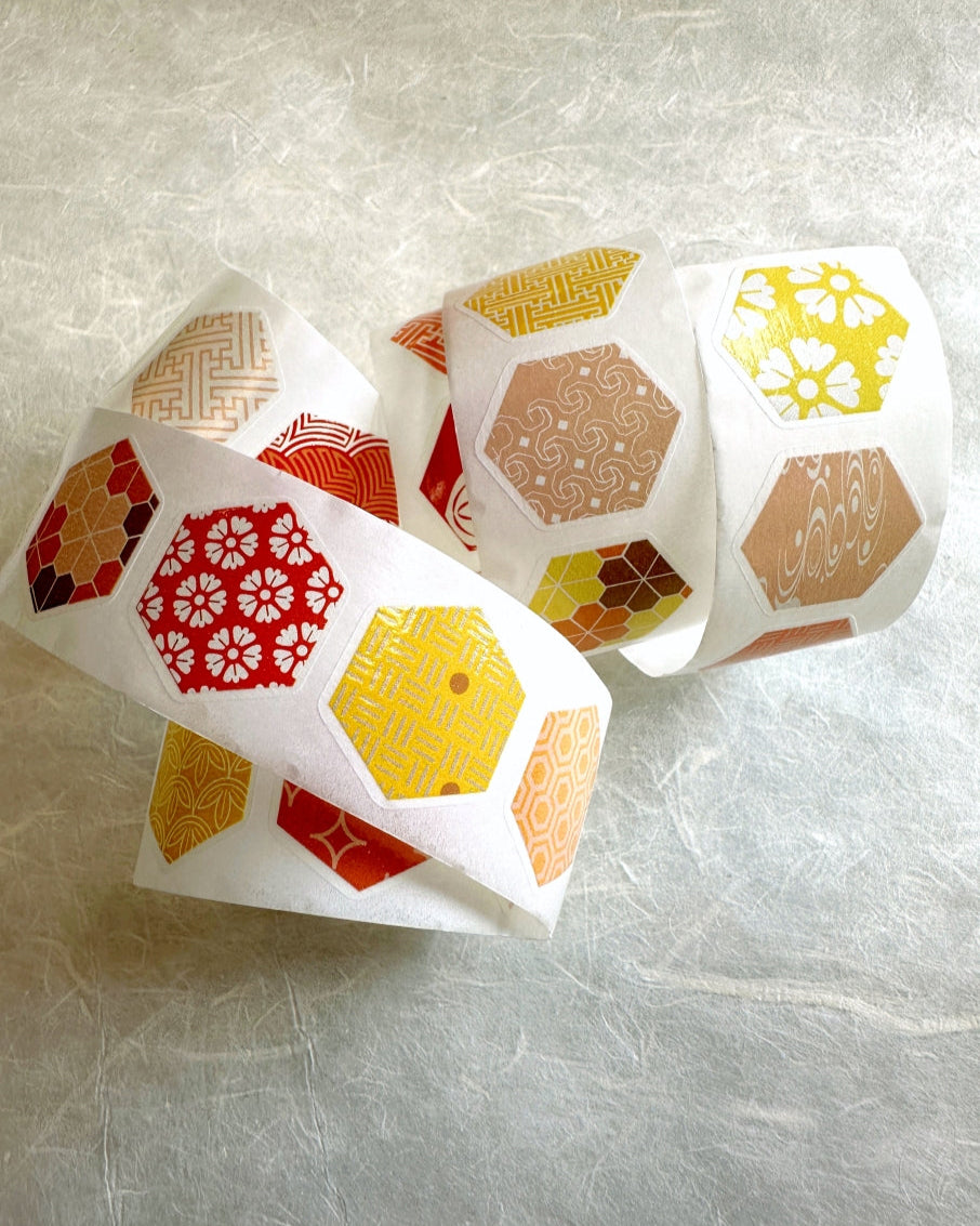 Manjusaka - Chrysanthemum hexagon die-cut washi tape SAMPLES