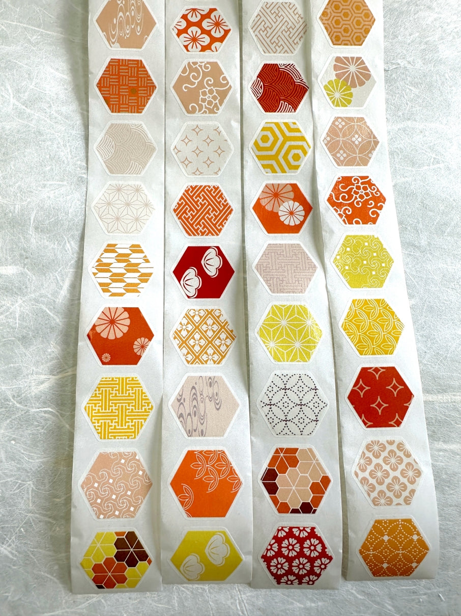 Manjusaka - Chrysanthemum hexagon die-cut washi tape SAMPLES