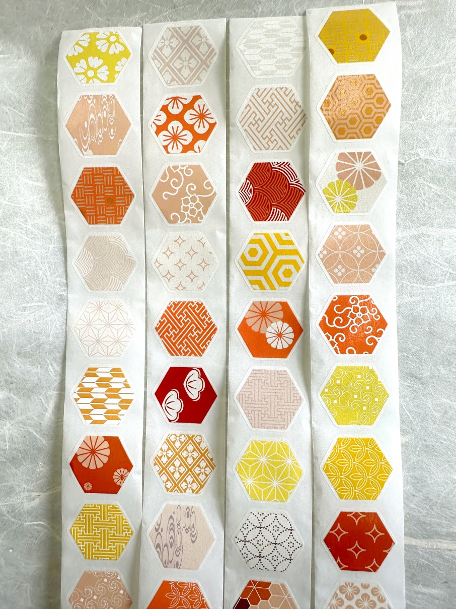 Manjusaka - Chrysanthemum hexagon die-cut washi tape SAMPLES