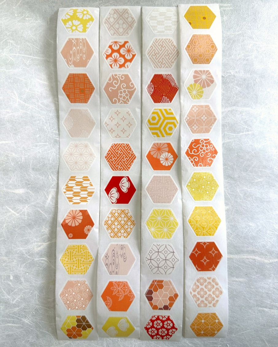 Manjusaka - Chrysanthemum hexagon die-cut washi tape SAMPLES
