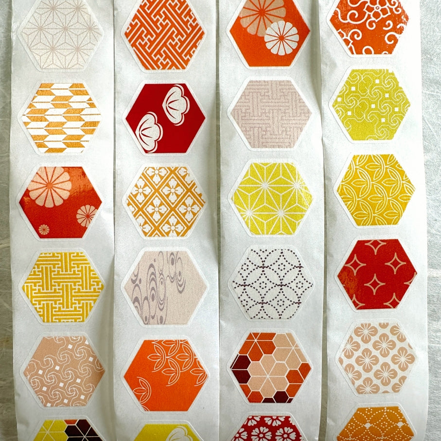 Manjusaka - Chrysanthemum hexagon die-cut washi tape SAMPLES