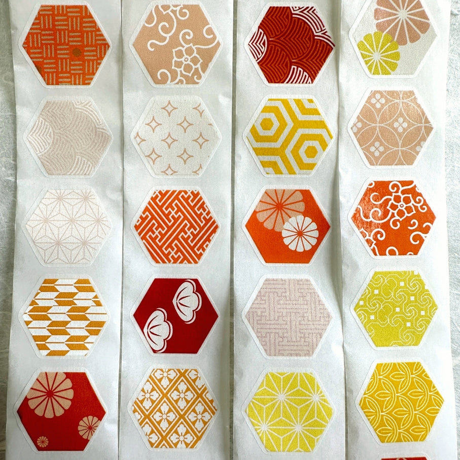 Manjusaka - Chrysanthemum hexagon die-cut washi tape SAMPLES