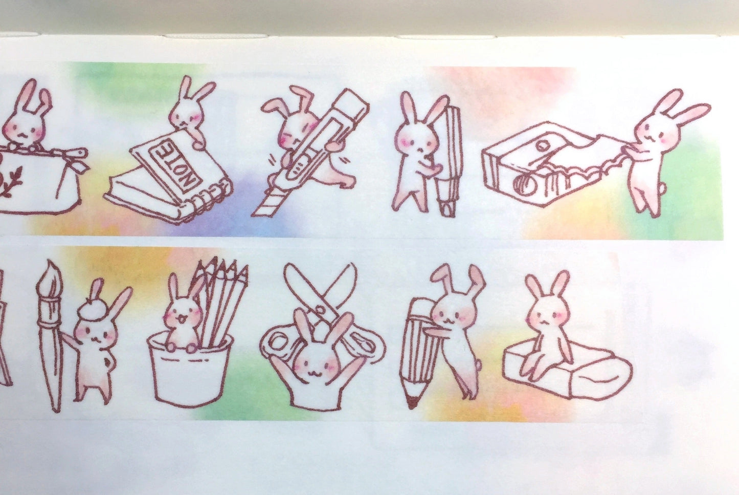 Maruco Art - Stationery Bunny washi tape SAMPLES