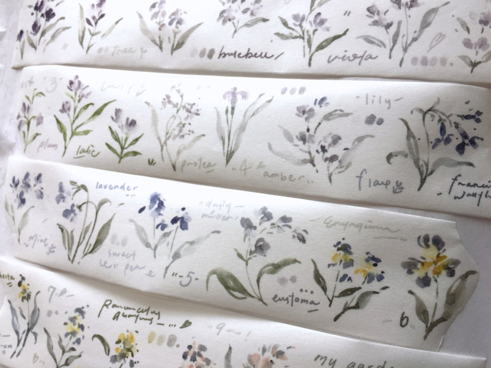 Meow Illustration - Garden Journals washi tape SAMPLES