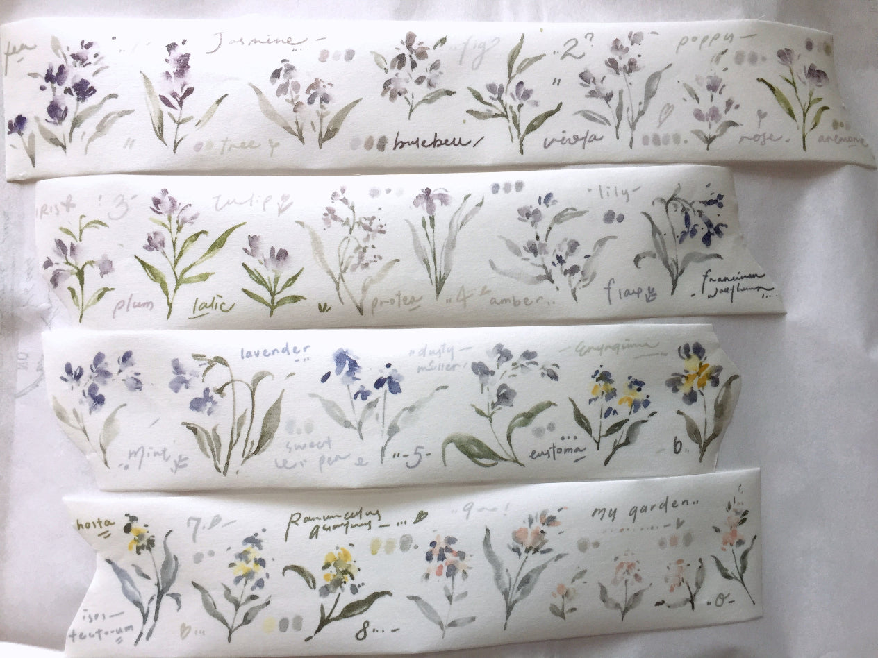 Meow Illustration - Garden Journals washi tape SAMPLES